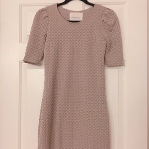 Beige Textured Bodycon Dress